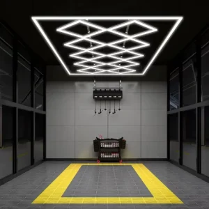 6500K Diamond-Shaped LED Ceiling Light for Garages and Workshops Auto Detailing Design
