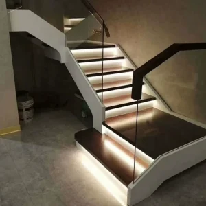 65mm X 28mm Staircase Aluminum LED Channel Black Anodized Profile for Staircase Decorations with Bending & Cutting Services