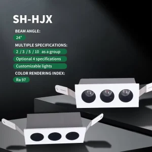 6W High Color Rendering Index Linear Lamp IP20 High-efficiency Heat Dissipation LED Three-head Grille Light