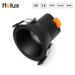 6W IP44 Recessed LED Spotlight UGR<16 40 Beam Black CE CB ERP RoHS IES LDT Living Room Dimmable 68-73mm Cutout