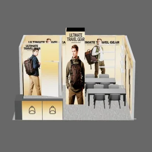 6×6 Exhibition Backwall Light Box With Reception Counter Modular Display for Trade Show Booth Fabric Graphic