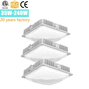 7& 5 year warranty white shell 110v 347v 480v North America 80W 100W 10kv dusk to dawn fuel pump canop led light for gas station