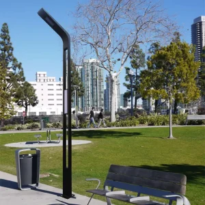 7-Character Outdoor LED Garden Light Iron Profile 3/3.5/4m Street Light for Community Park IP65 AC Power 6000K Daylight 120