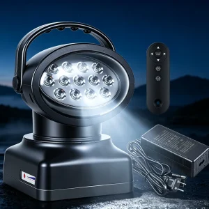 7 Inch 50W Rechargeable Cool White LED Spotlight Wireless Remote Control 12V IP66 Waterproof Strobe Steady Strong Magnetic