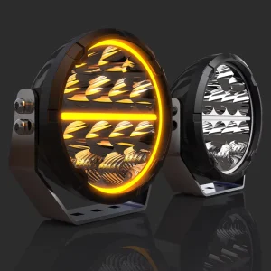 7 Inch Round LED Spotlights for Offroad Truck 4×4 White Amber DRL Light Daytime Running Light