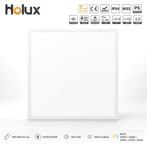 7 Year Warranty 100000H 5CCT 160lm/W IP54 IK03 PS Diffuser Driver UGR<19 SDCM≤3 Flicker Free Commercial LED Panel Lights