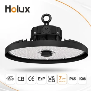 7 Year Warranty 5000K 100W 120W 150W 5050 LED 200 lm Per W PC Lens IP65 IK08 Factory Warehouse UFO LED High Bay Light
