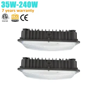 7 Year Warranty ETL Gas Station Canopy Light 100W 80W 60W Waterproof Ceiling Surface Mounted Bulkhead Garage Canopy LED Fixture