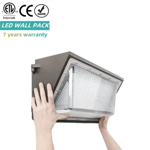 7 Years Warranty Etl Dlc Saa Ce Daylight 5000K Photocell Wall Pack Light 45w 60w 80w 100w 120w 150w Industrial Wall Light