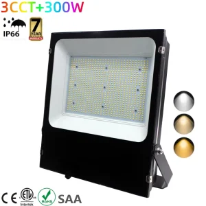 7 Years Warranty IP66 ETL CE SAA Power CCT Photocell Flood Light 300W LED Stadium Light