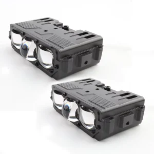 71W Triple Head LED Grille Light Bi LED Projector Lens 6000K Daylight White Simple Install for All Vehicles