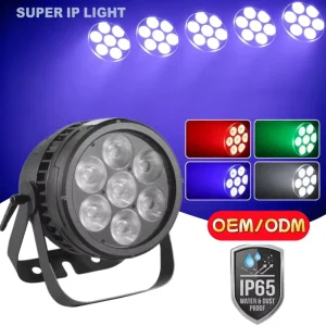 7PCS 20W RGBW 4-in-1 Stage Par Lights DMX512 IP65 for Disco Wedding Club Church