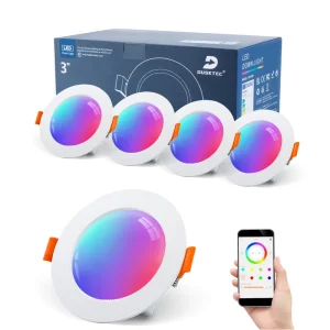 7W 10W Recessed RGB Smart Downlight Commercial Alexa Adjustable Lighting LED Spotlights for Home Office Hotel