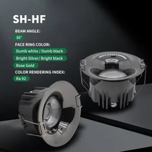 7W 12W 18W 25W Ra92 High Color Rendering Index IP65 Waterproof and Oil-proof Cob Spotlight Embedded LED Downlight
