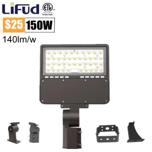 7Year Warranty ETL CE Photocell Sensor Module 100w 150w Led Street Light IP66 80w100w Lifud Driver Led Shoebox Parking Lot Light