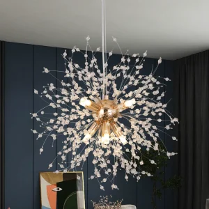 8 9 12 16 G9 LED Beads Dandelion Crystal Chandelier Fireworks Pendant Light