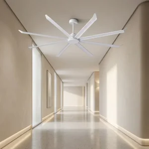 80 Inch 6ft 8in European Modern Ceiling Fan with 8 Aluminum Blades BLDC Reversible DC Motor 6 Speed Metal Construction