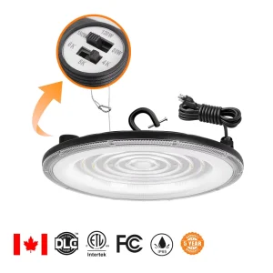 80W 120W Black UFO LED High Bay IP65 Industrial Lamp for Warehouse Gym & Garage