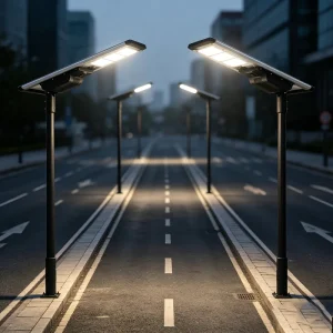 80W High Lumen Solar Lamps Outdoor IP66 Waterproof Solar Powered Street Lamp Dusk to Dawn Auto on Off for Village Parking Lot