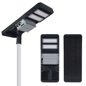 80W IP66 Solar LED Street Light Highway 240WH LiFePO4 Battery 5 Year Lifespan 6000K Daylight 12800 Lumens 70 Beam Angle