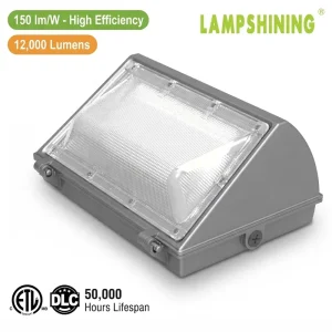 80W LED Wall Pack 150lm/W 16000lm IP66 Waterproof Aluminum Outdoor Security Warehouse Parking Lot Garage ETL DLC Listed