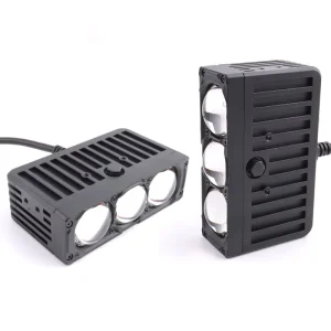 80W Led Grille Light High Low Beam White Color 6500K 3 Lens Led Grille Lights Dual Fans External Auxiliary Front Grille Light