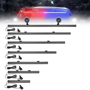 82CM 192 Auto Strobe Light Emergency Flash Warning Lamp 2 in 1 3030 SMD 12V Car Front and Rear Windshields LED Warning Light