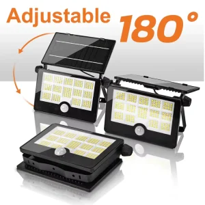 85LED Solar Power Wall Light Split Panel Security Spotlight Motion Sensor SOS IP65 Waterproof Lamp for Fence Patio Yard Driveway