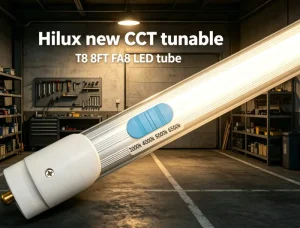 8FT T8 FA8 Single Pin LED Tube 4 CCT Tunable Dual Independent Switch 130lm W 100-277V Warehouse Garage Retrofit Light