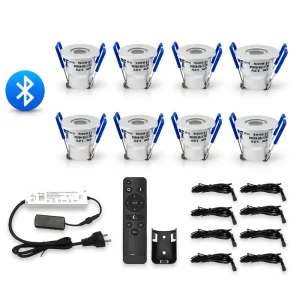 8x 3W CCT Dimmable Aluminum LED Spotlight Set for Outdoor or Indoor Wintergarden Room Veranda Lighting Waterproof