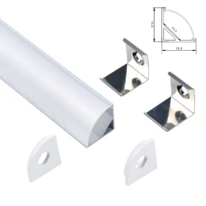 90 Degree Corner LED Aluminum Alloy 6000 Series T5 Anodizing Profile with Diffuser Cover for Strip Light