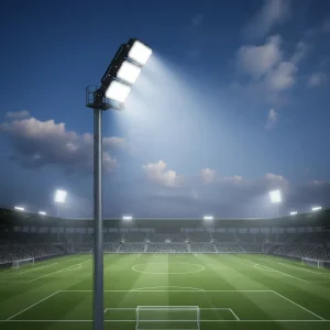 900W High-Efficiency LED Flood Light IP65 Aluminum Housing 5-Year Warranty Ra70 CRI 3000-6500K Color Temp Sports Stadiums
