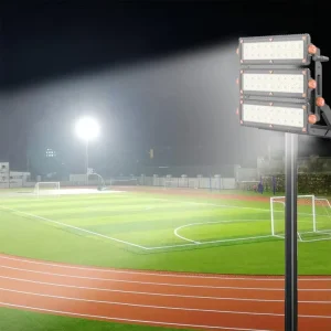 900W LED Stadium Light High Lumen Outdoor Flood Fixture for Football Field Tennis Court Arena Pole Install Project