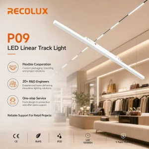 905mm White LED Linear Track Light With 95° Opal Optic Uniform Lighting for Retail Open Areas