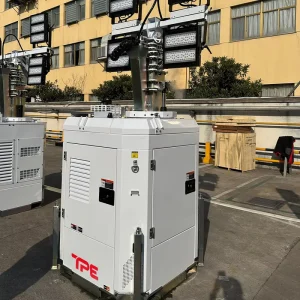 9m Mast 1400w LED Diesel Light Tower Kubota Engine Mobile Outdoor Rugged Construction Site Light