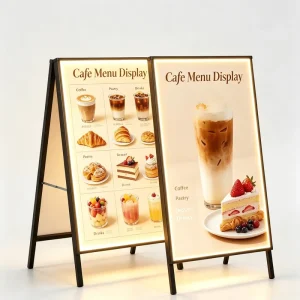 A Frame Advertising Light Box Double Sided LED Menu Stand for Restaurant Cafe Fast Food Signage Display Board