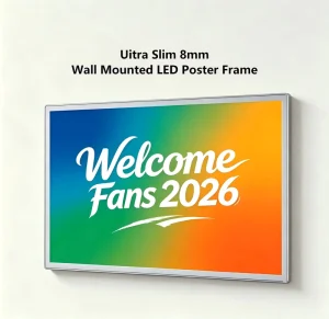 A1 A2 A3 A4 8mm LED Slim Light Box Rectangle Aluminum Frame Tempered Glass Advertising Poster Frame Decorative High Brightness