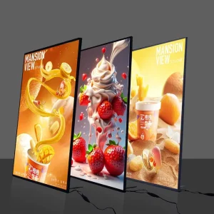 A1 A2 A3 A4 Customized Ultra-Thin Glass LED Light Boxes Rectangle Menu Poster Frame Light Box