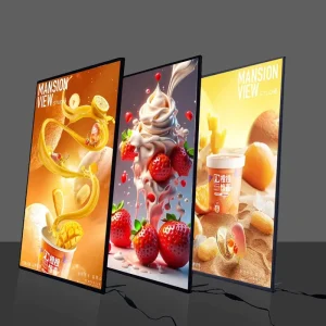 A1 A2 A3 A4 Customized Ultra-Thin Glass LED Light Boxes Rectangle Menu Poster Frame Light Box