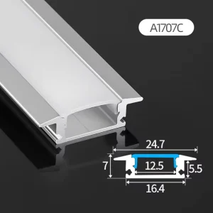 A1707C Extrusion Led Aluminum Channel With Diffuser Recessed Aluminum Profile for Led Strip Light