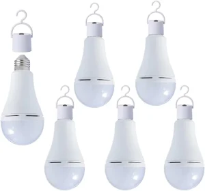 A19 Emergency Rechargeable LED Light Bulb 800mAh Battery E27 Base IP20 Rated 360 Beam Angle Home Camping Use
