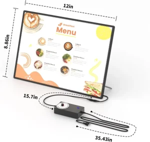 A2A3A4 Rectangle Ultra-thin LED Advertising Light Box Glass Front Panel Aluminum Buckle Frame Indoor Use for Restaurants Stores