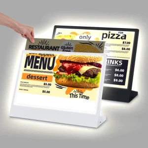 A3 Desktop Advertising Light Box Rechargeable Double Side Advertising Table Paper Display Frame LED Light Box Sign Holder Stand