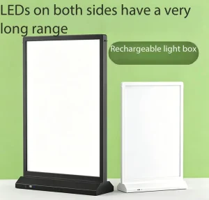 A4 Double Sided LED Light Box Rechargeable Desktop Advertising Display Board T shaped Menu Price List Stand Sign Holder