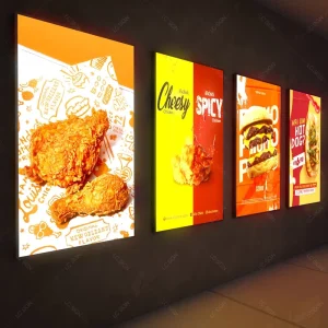 A4 Ultra thin LED Light Box Aluminum Glass Decorative Eco Friendly Cafe Retail