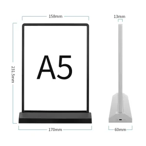 A5 LED Light Box Magnetic Front Load Poster Display Frame for Advertising Tabletop
