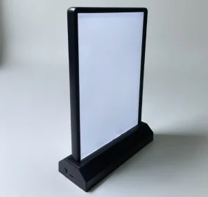 A5 Recharge LED Light Boxes in Black Frame Display Menu for Restaurant Illuminated Sign