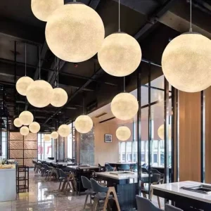 AB Modern Creative Design Decorative Chandelier E27 LED Bulb 3D Moon Pendant Light for Restaurant Bar
