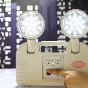 ABS Material AC100 240V Rechargeable Lithium LED Twin Spot Emergency Light for Hotels or Hospitals