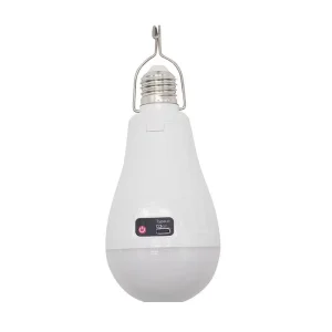 AC LED Emergency Light & Flashlight Remote Control E27 Base Plastic Emergency Bulb 6500K 360 Beam Angle for Residential Use